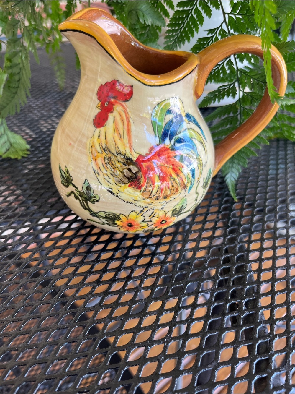 Baja Rooster Creamer, Red Rooster Collection, Maxcera Corp. Discontinued item